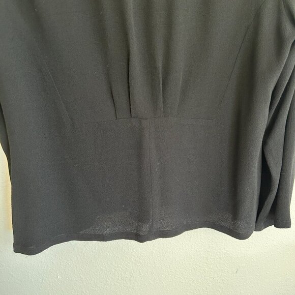 Vtg Niche Nilgun Derman Jacket Crepe Button Up Pinch Black White Trim - Picture 8 of 11